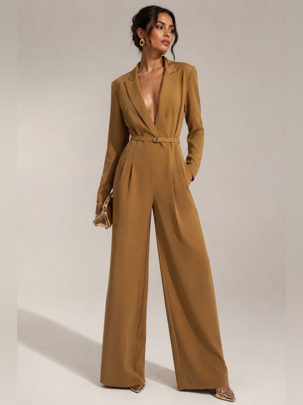 Norma Kamali Single Breasted Straight Leg Jumpsuit Woods XS NWT